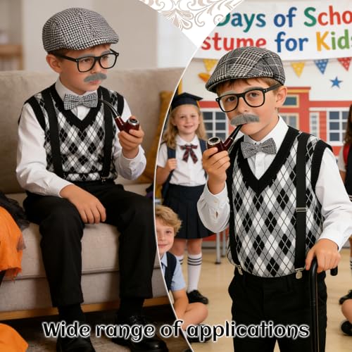 Disfraz infantil para 100 días de escuela con accesorios de abuelo miniatura 7