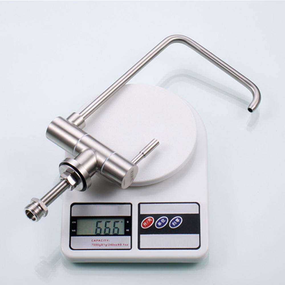 Grifo puro, grifo cocina osmosis abatible, acero inoxidable 304, cuello de cisne, grifo de cocina,1/2 "o 1/4"-A1-tubo en ángulo recto agua pura