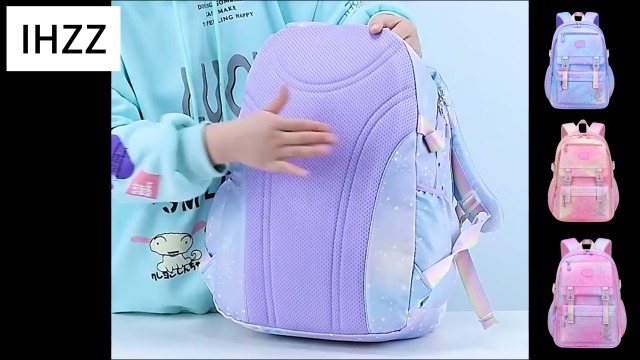IHZZ Girls Backpack, Kid Starry Rainbow School Bag, Kawaii Backpack with Lunchbag & Pencilbox, Mochilas Escolares Para Niñas