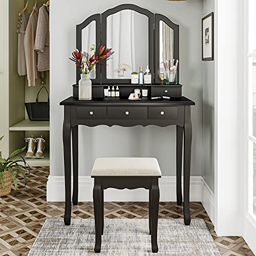 Top Ten Best Black Vanity Tables with Mirror