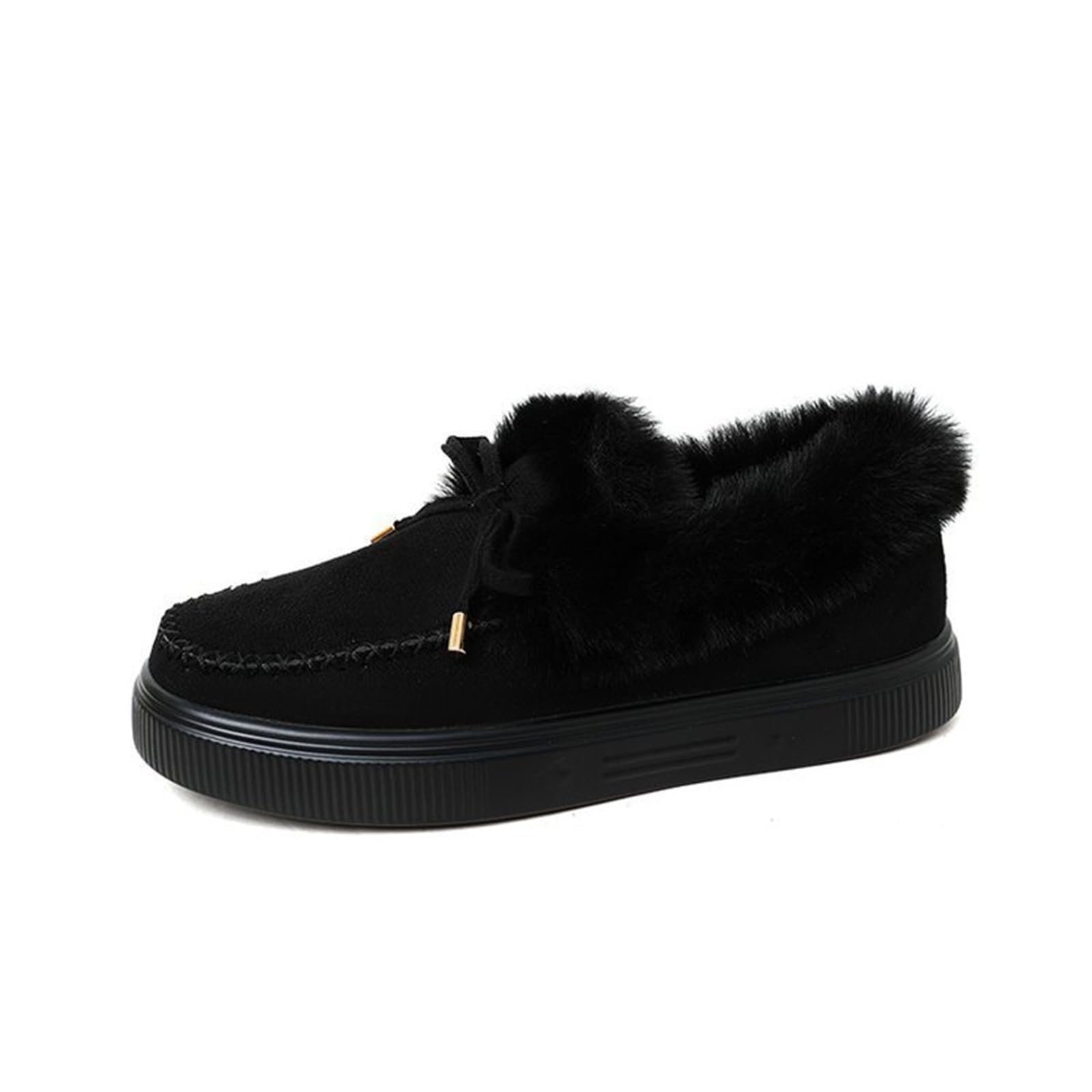 Womens Winter Boots Warm Fur Lined Snow Boots Fuzzy Flat Durable Shoes Platform Thick Plush Casual Loafers Fashion