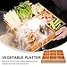 DOITOOL Wood Serving Tray Divided Serving Platter 9- Compartment Organizer Tray Wood Food Server Snack Candy Tray Sushi Platter for Party