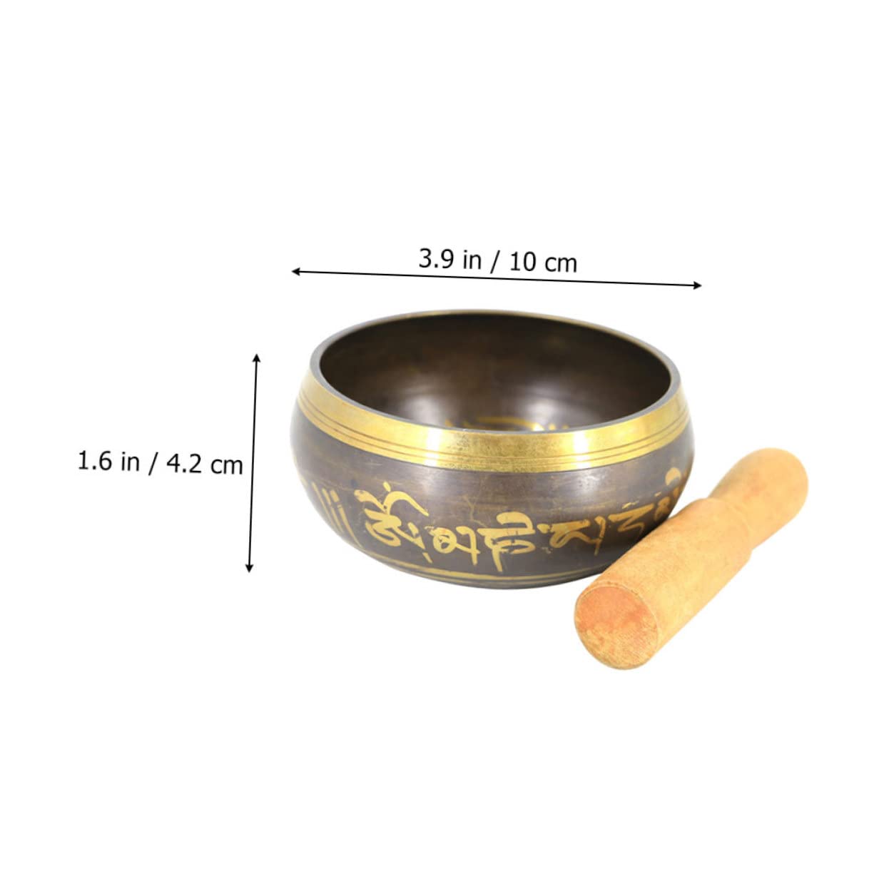 Yardwe 1 Set Singing Bowl for Meditation and Yoga Sound Bowl with Mallet for Spiritual Therapy and Home Decor Peaceful Relaxation