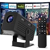 Mini Projector, Portable Projector 4K Support, Full HD 1080P Outdoor Movie Projector with WiFi6 and Bluetooth,Auto Focus with Built-in Apps Proyector,Compatible with HDMI/USB/iOS/Android