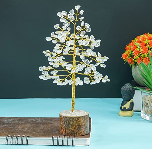 Image of ZAICUS Clear Quartz Crystal Tree of Life Feng Shui Bonsai 7-8 Inch