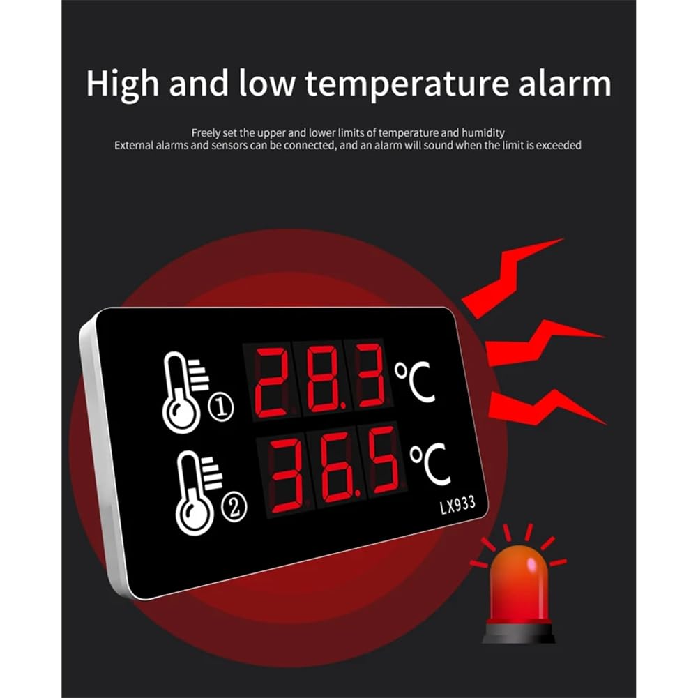 Domowy wewnętrzny termometr cyfrowy narzędzie podwójny pomiar temperatury wody basen zewnętrzny miernik sondy duży ekran