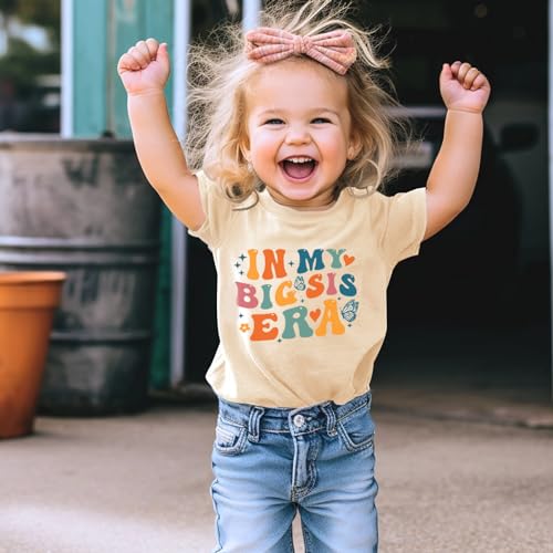 Toddler Big Sister Tee in My Big Sis Era Graphic T-Shirt Big Sis Announcement Crewneck Shirts Sibling Reveal Tops4