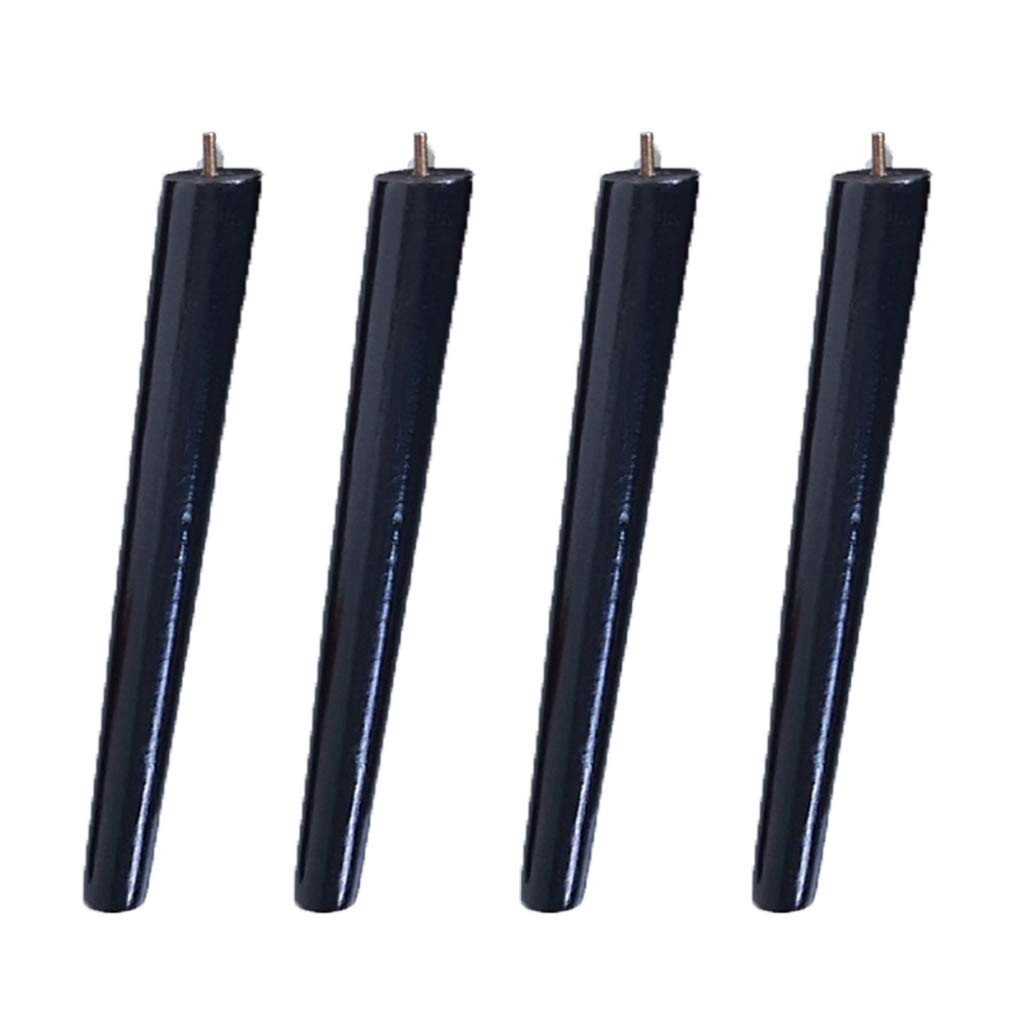 4 gambe in legno massello coniche di ricambio per mobili, gambe per mobili da divano, letto, sedia, divano, gambe in legno, filettatura M8, colore nero (cono obliquo 20 cm)