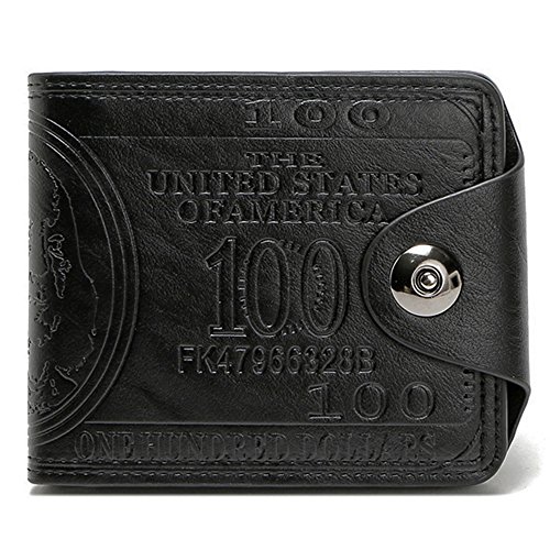 Men's Novelty US 100 Dollar Wallet Bill Money Billfold Safe Purse With Magnetic Buckle