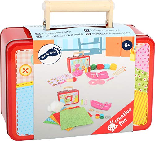 small foot 3921 Kinderkoffer "Nähset", inkl. Stoffe, Schere, Nadeln, Knöpfen und Perlen aus Holz, uvm, ab 3 Jahren – Bild 5