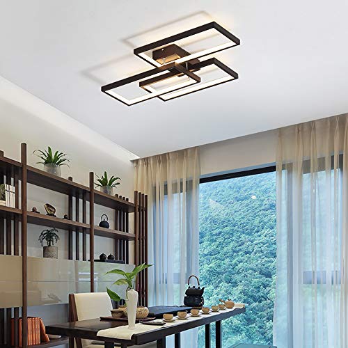 LightInTheBox - Lámpara de techo cuadrada con 3 luces LED y acabado de pintura contemporáneo, montaje empotrado, iluminación para el hogar, sala de estar, recámara, bombilla incluida