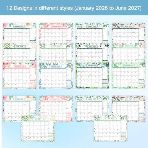 ZEEYUAN Wall Calendar 2026-2027, 15x11.5inch 18-Month Large Wall Calendar From January 2026 to June 2027, Large Daily Blocks, with US Holidays, Home Office Accessories — view 5