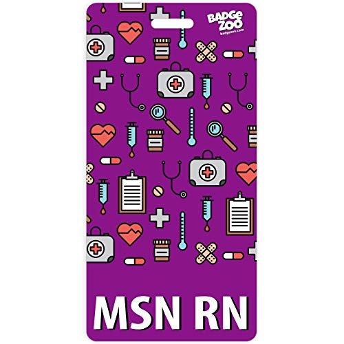 MSN RN Badge Buddy Purple Vertical Heavy Duty Badge Backer Card Double Sided Badge Identification Card - by BadgeZoo