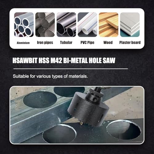 HSAWBIT HSS Bi-Metal 20mm Hole Saw, M42 Fast Cut Extra Cobalt Hole Cutter 40mm Cutting Depth, For Stainless Mild Sheet Wood Plastic Various Materials 5 HSAWBIT HSS Bi-Metal 20mm Hole Saw, M42 Fast Cut Extra Cobalt Hole Cutter 40mm Cutting Depth, For Stainless Mild Sheet Wood Plastic Various Materials - Image 5
