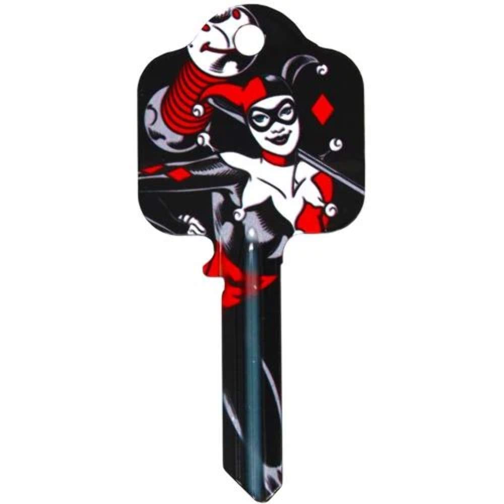 Dc Comics Black/Red - Harley Quinn Key Blank - Ul2 Fits 99% Of Doors