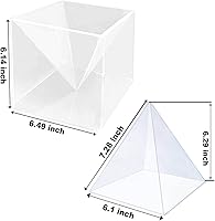 Vista 2 de RESINWORLD Super Large Clear Silicone Pyramid Molds for Resin, 2Pcs Inner Pyramid Silicone Molds + 1Pcs Plastic Frame, Shiny Resin Mold for Chakra