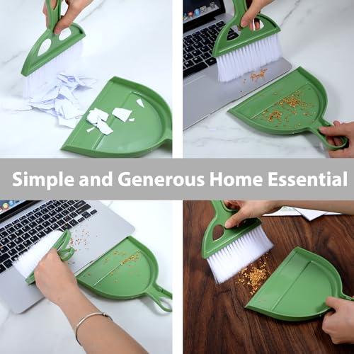 Ouligay Tischbesen mit Schaufel Mini Handfeger und Schaufel, Tischbesen Besen und Kehrschaufel Set, Mini Kehrblech Handfeger Besen, SchaufelBesen Set für Haus, Büro, Schule, Haustier Reinigung