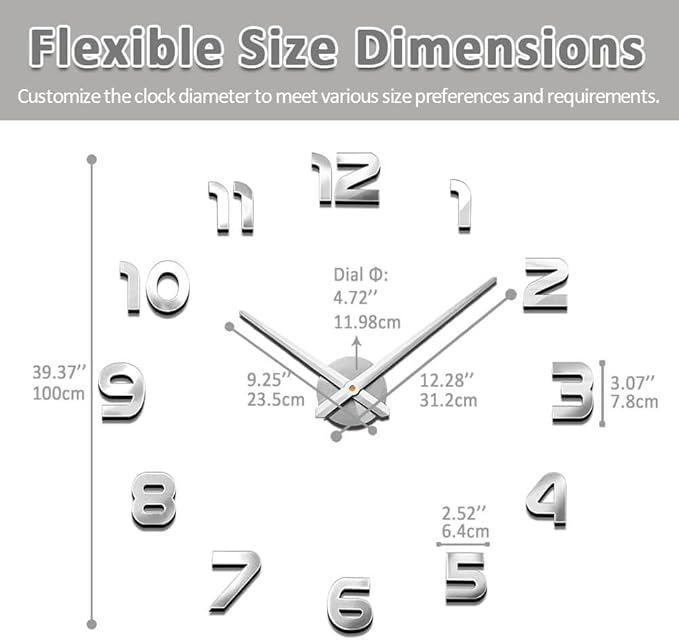 Reloj de pared grande Mintime a batería para sala de estar/oficina miniatura 2