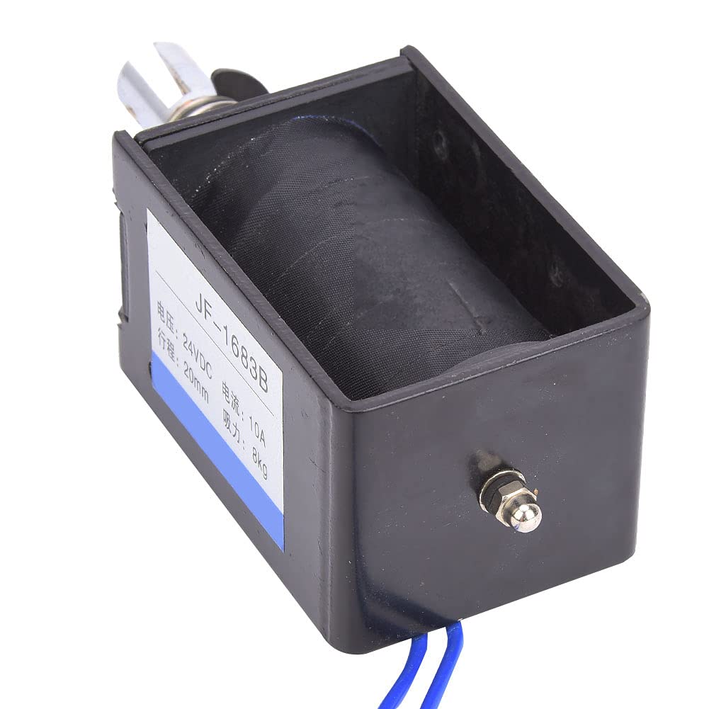 Fafeicy JF-1683B Push-Pull-Gleichstrom-Elektromagnet mit 20 Mm Hub, Kraft 78,4 N, Ideal für Verkaufsautomaten und Bürogeräte