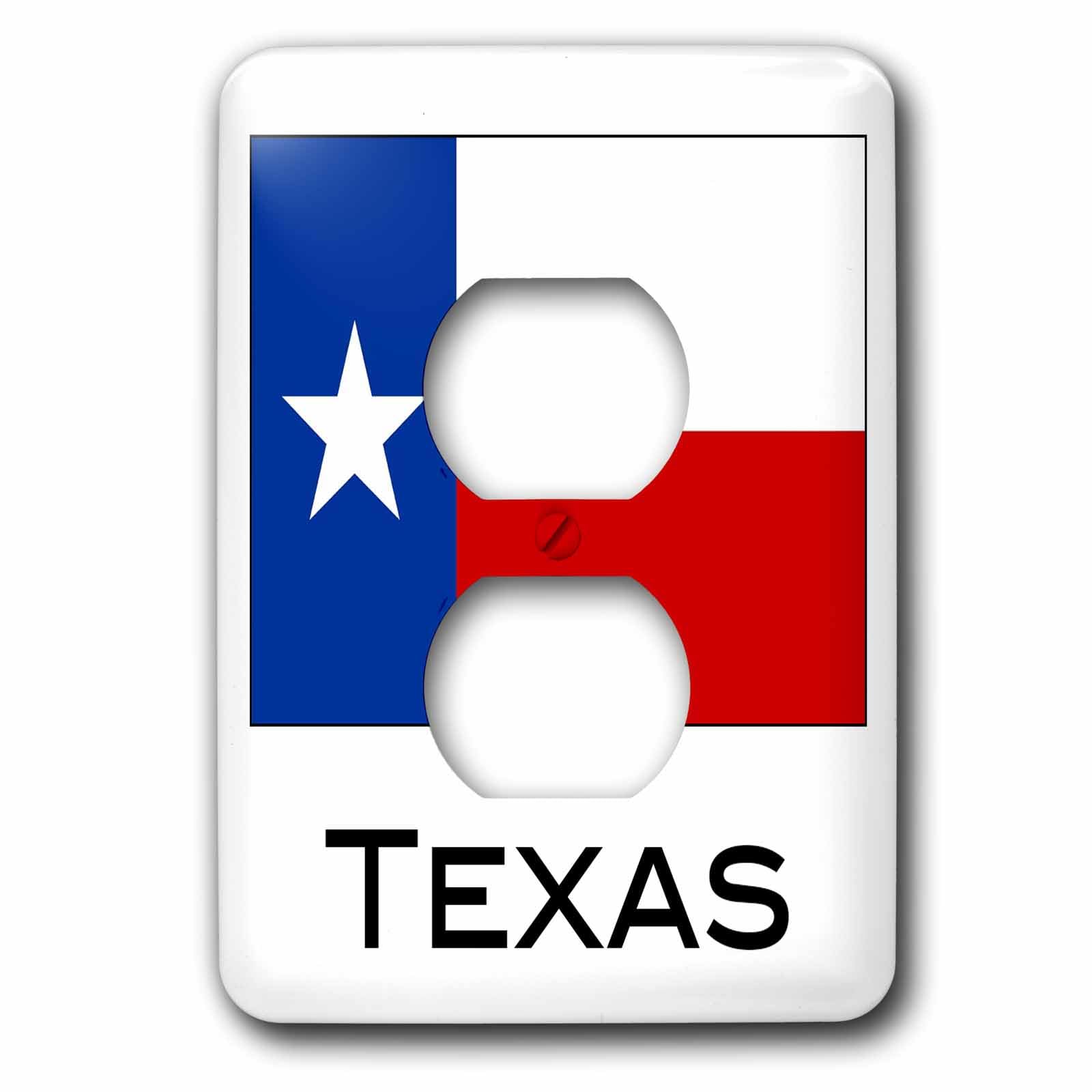Drapeau Texas cache 2 prises 3dRose pour masquer les plaques électriques murales unies