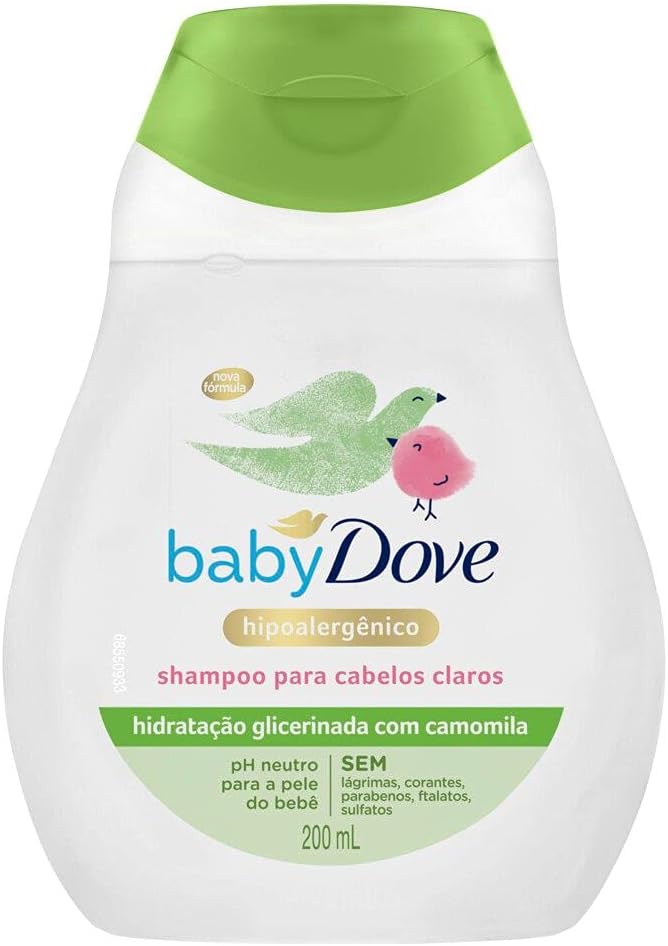 Baby Dove Shampoo Hidratação Glicerinada Camomila 200ml, Branco