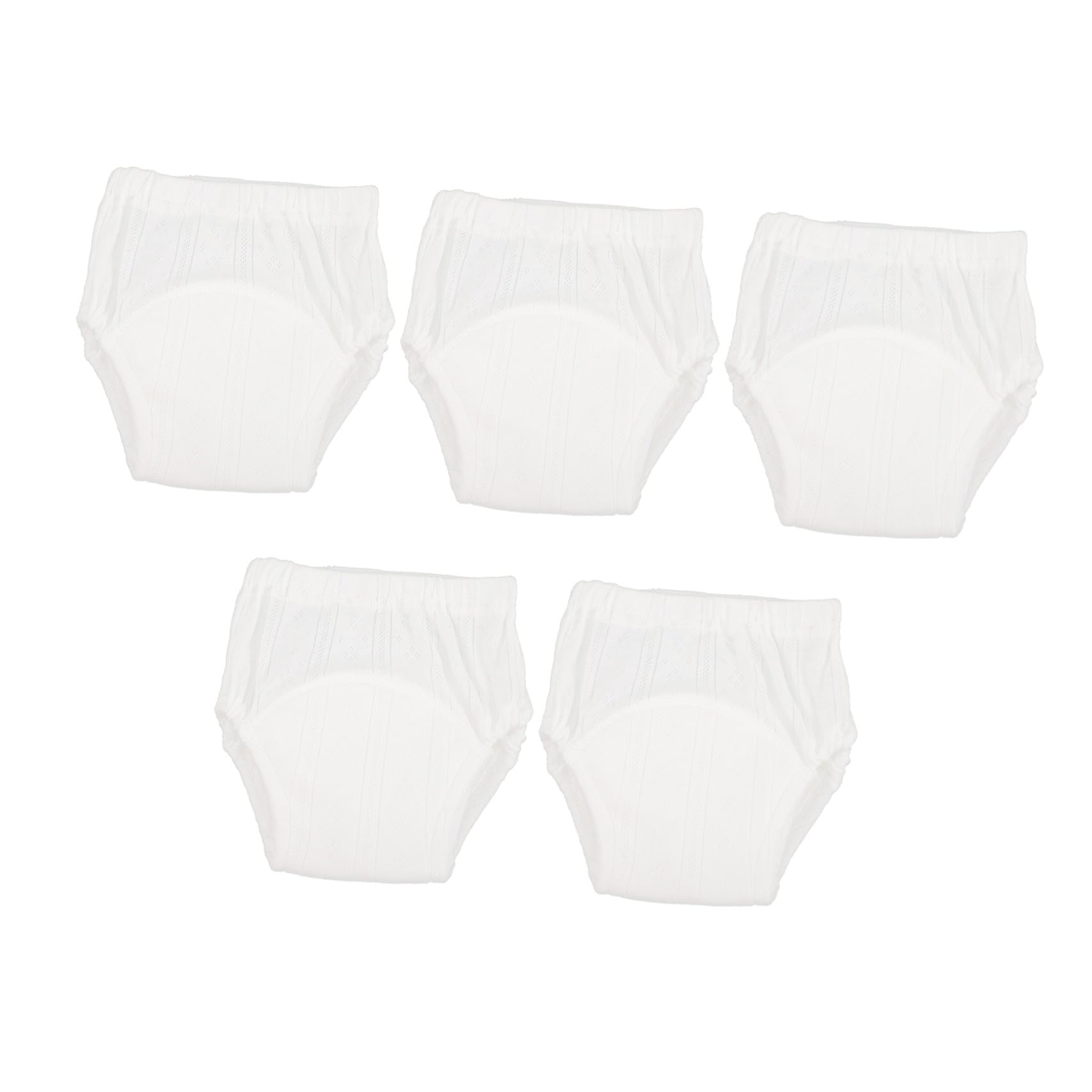Culottes D'entraînement Bébé en Coton Lavable Blanc, Lot de 5 Pièces, Absorption, Adaptées pour Bébés de 9-11 Kg, pour L'apprentissage Propreté