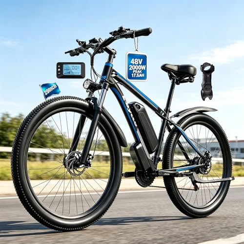 29 Inch Adult Commuter Electric Bike, 17.5AH Removable Battery Electric Bike 29“ x 2.1” 32MPH Electric Mountain Bike 21 Speed Gear Shift Electric Bike image 5