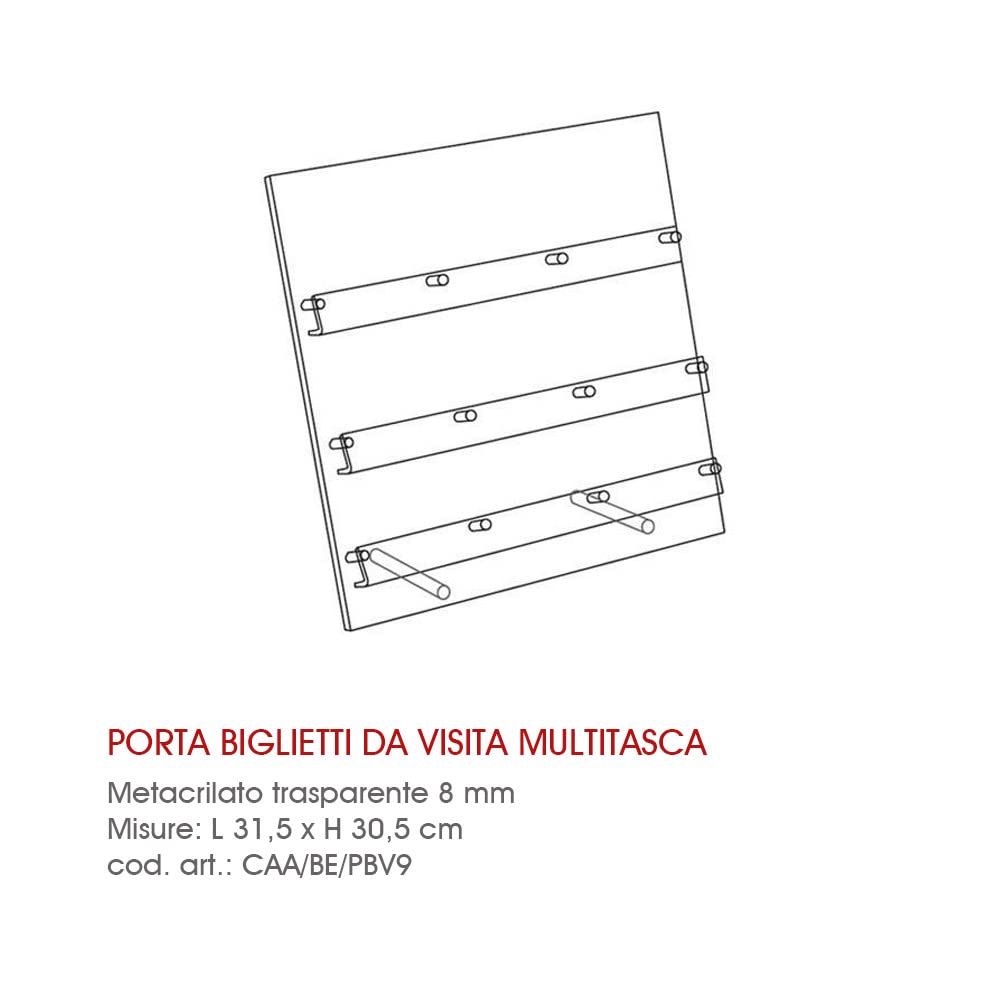 Porta biglietti da visita dispenser contenitore espositore da tavolo banco in metacrilato trasparente per agenzie reception uffici aziende