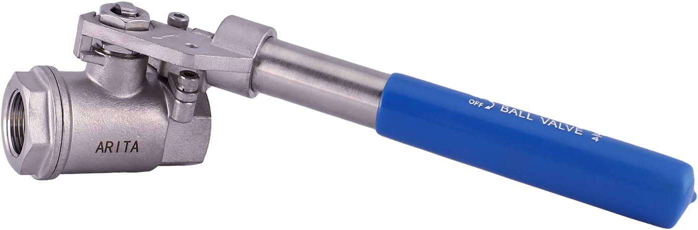 ARITA Spring Return "Deadman" Handle Ball Valve 3/4", Stainless Steel 304 Full Port 1500PSI for Water, Oil & Gas, Female NPT