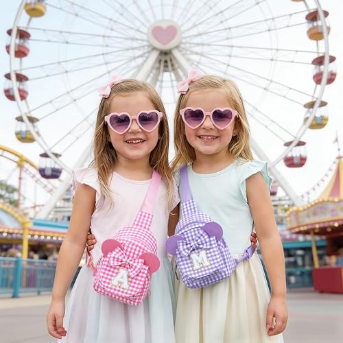 Image of YOOLIFE Birthday Gifts for 2 3 4 5 6 7 8 9 Year Old Girls - Small Crossbody Bags for Kids Little Girls Gifts, Initial Small Sling Bag Belt Bag Purse for Little Girl Kids Birthday Gift (Purple S)