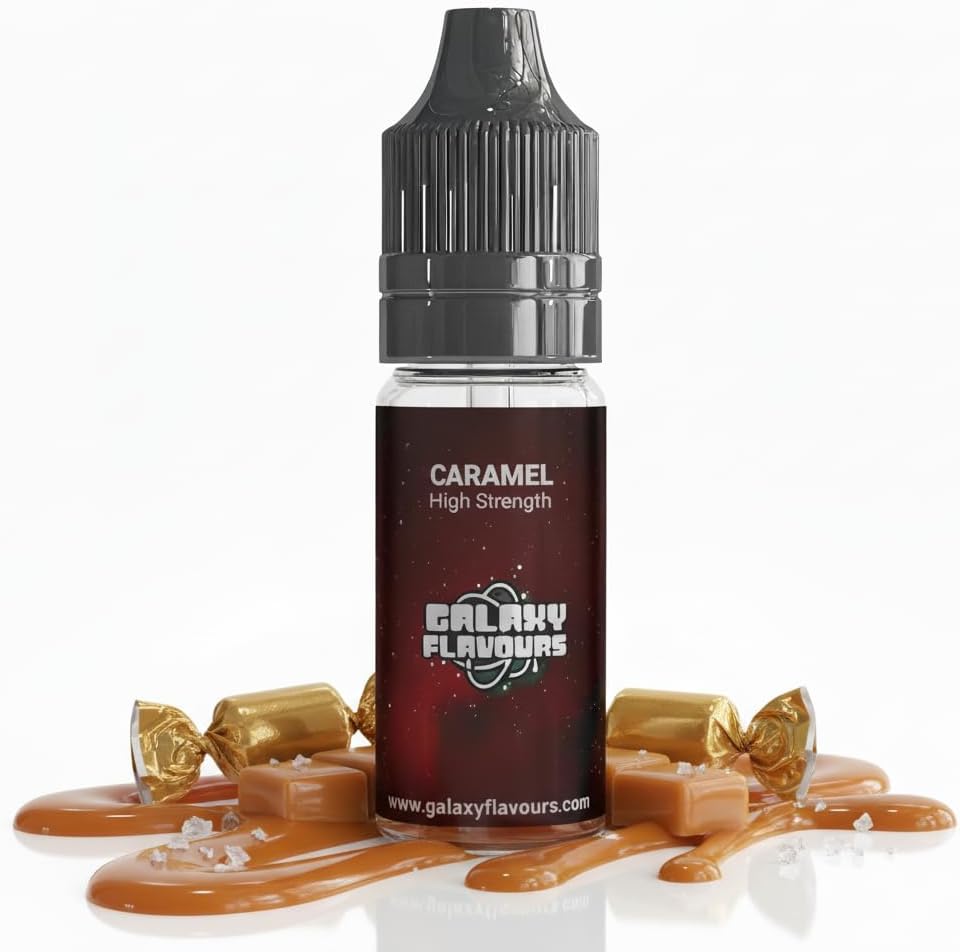 Caramel Food Flavouring Drops 10ml - Premium Buttery Sweet Extract for Professional Dessert Making & Luxury Salted Caramel Baking - High Strength Food Grade Concentrate by GALAXY FOOD FLAVOURS
