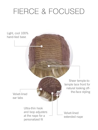 Miniatura 2 de Raquel Welch Hairuwear, peluca corta de corte Bob atada a mano feroz y enfocada, gorra de tamaño medio, RL38 Smoke