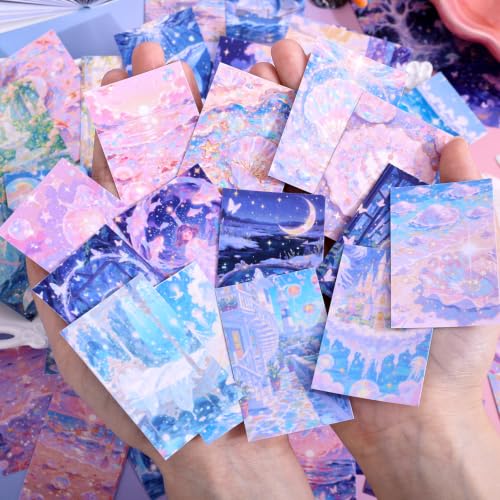 Image of Washi Stickers Set Vintage Aesthetic Sticker Book for Journaling, DIY Decorative Paper Sticker Decals for Bullet Journal Art Scrapbooking Diary Card Craft Gift Album (Ocean Style)