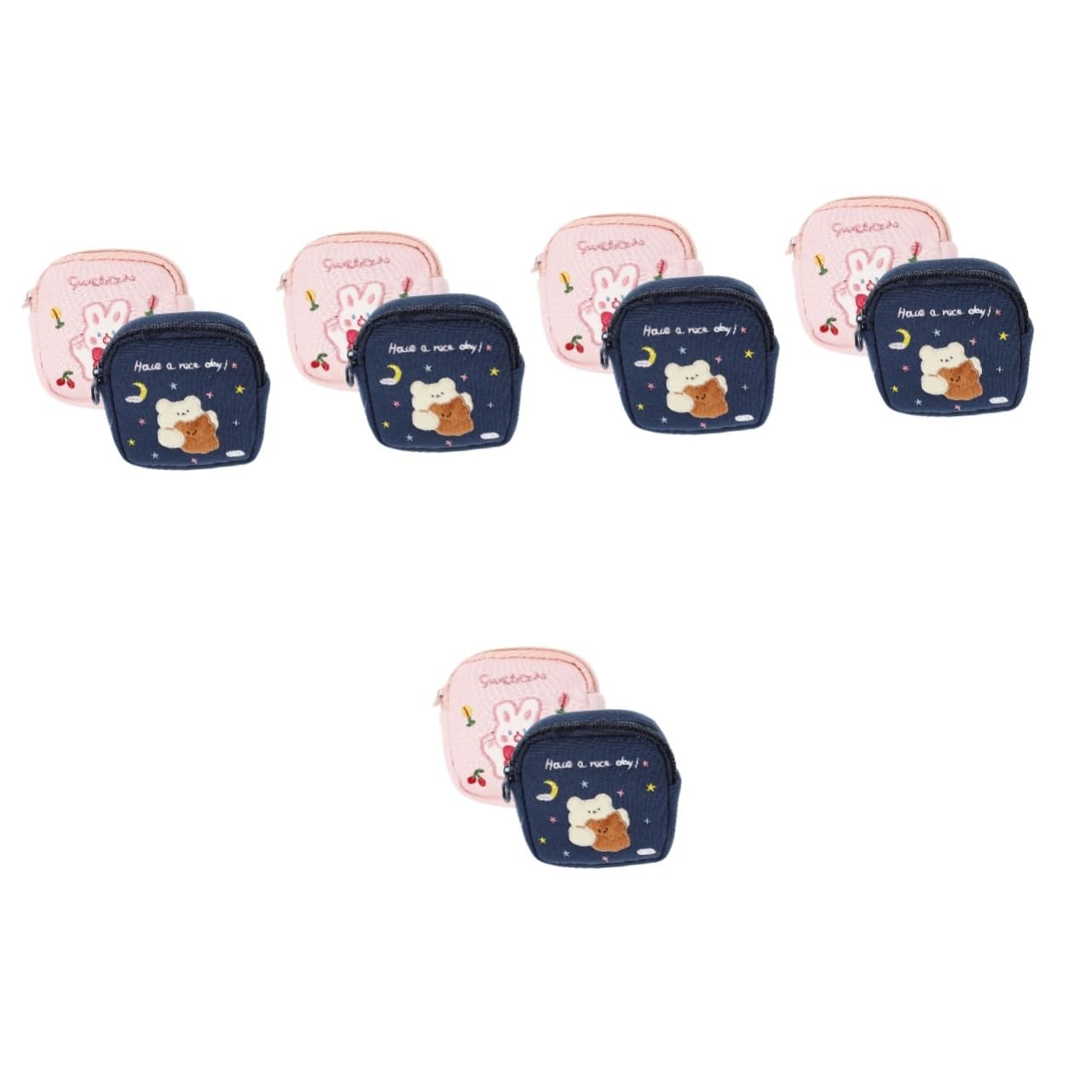 Healeved 10piezas Bolsa De Almacenamiento De Servilletas Sanitarias Reutilizable Organizador De Almohadillas Menstruación De Diseño De Oso Para Viajes y Uso Diario