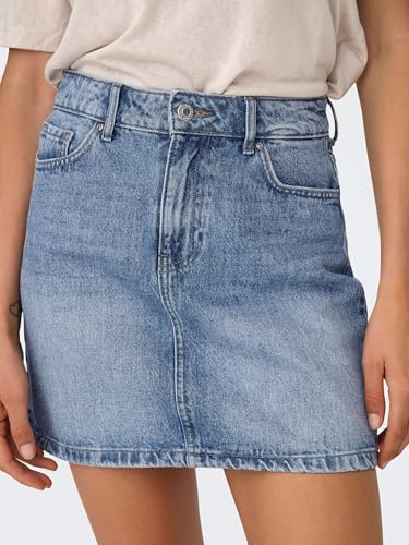 ONLY Jupe en Jean Femme avec Bouton et Passants pour Ceinture Design Classique Couleurs: Taille: - vue 8