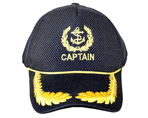 Image of Adjustable Caps | Uniform Accessory | Free Size Unisex Hat | Baseball Hats | Durable & Lightweight Comfortable Cap | Hat with Gold Embroidery Merchant Navy Cap