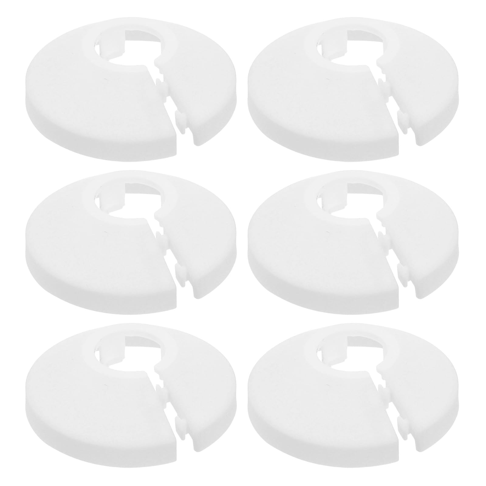 6 Pack 15mm White Plastic Snap-On Radiator Pipe Covers for Home DIY Decor
