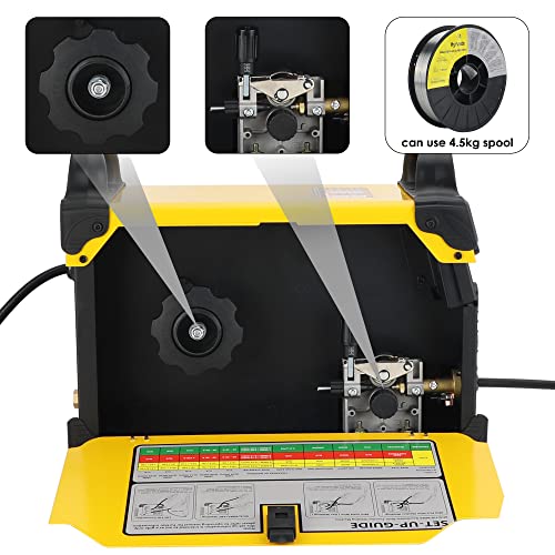 Mig Welder, Digital Mtg225D Mig/Lift Tig/Stick 3 In 1 Multiprocess Welder 1/5 Kgs Mig Wire Dual Voltage 110/220V Gas/Gasless Welding Machine (Mtg225D) #TOP6