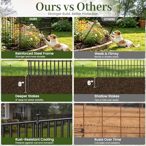 No Dig Garden Fence Outdoor for Yard, 32in (H) x 35.4ft(L) — view 4