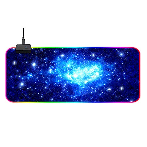 OTentW Gaming Mouse Mat RGB Luminous Office Desk Mat Waterproof Computer Mouse Mat with Anti-Slip Rubber Base for Laptop, Computer & PC
