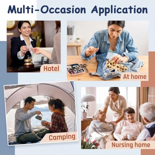 Image of HASTHIP 2 Pack Travel Sewing Kit Portable Mini Compact Sewing Repair Box Set with Threads Needles Little Scissors for Home Traveling or Emergency Repair
