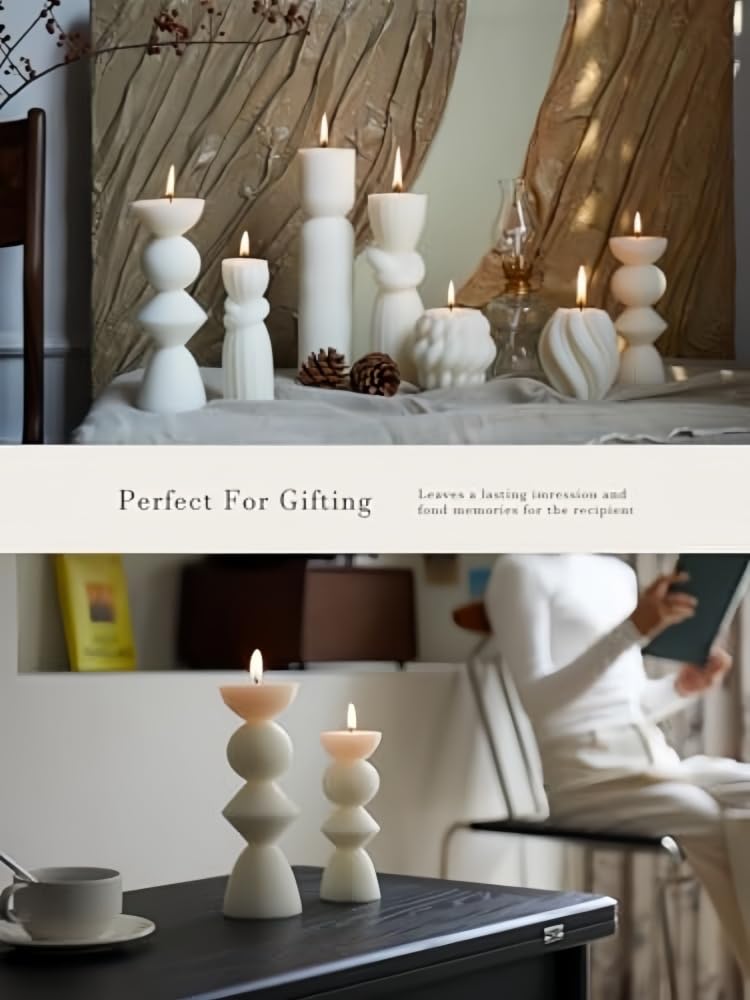 Velas grandes de cera de soja acanalada para aromaterapia, pilar decorativo para el hogar (amor)