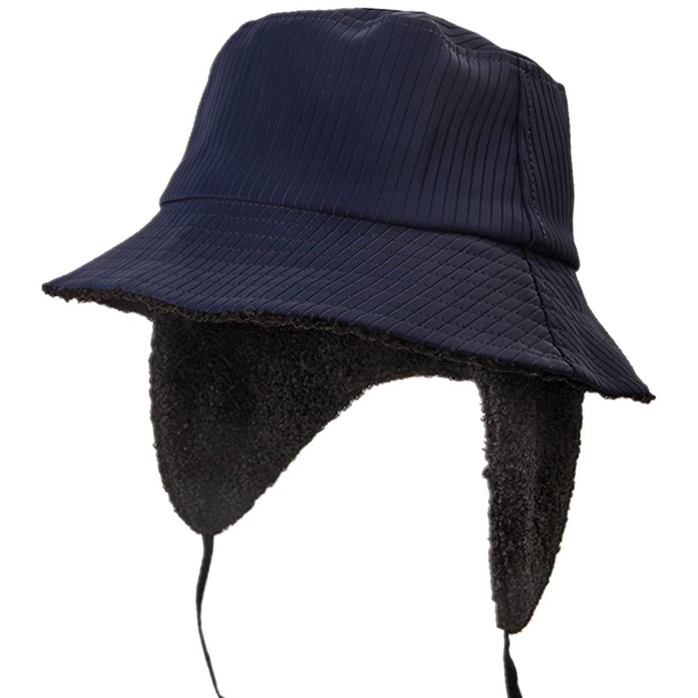 ZffXH Winter Waterproof Bucket Hats for Women Girls Rain Hat with Ear Flaps Ladies Cloche Fisherman Fishing Caps