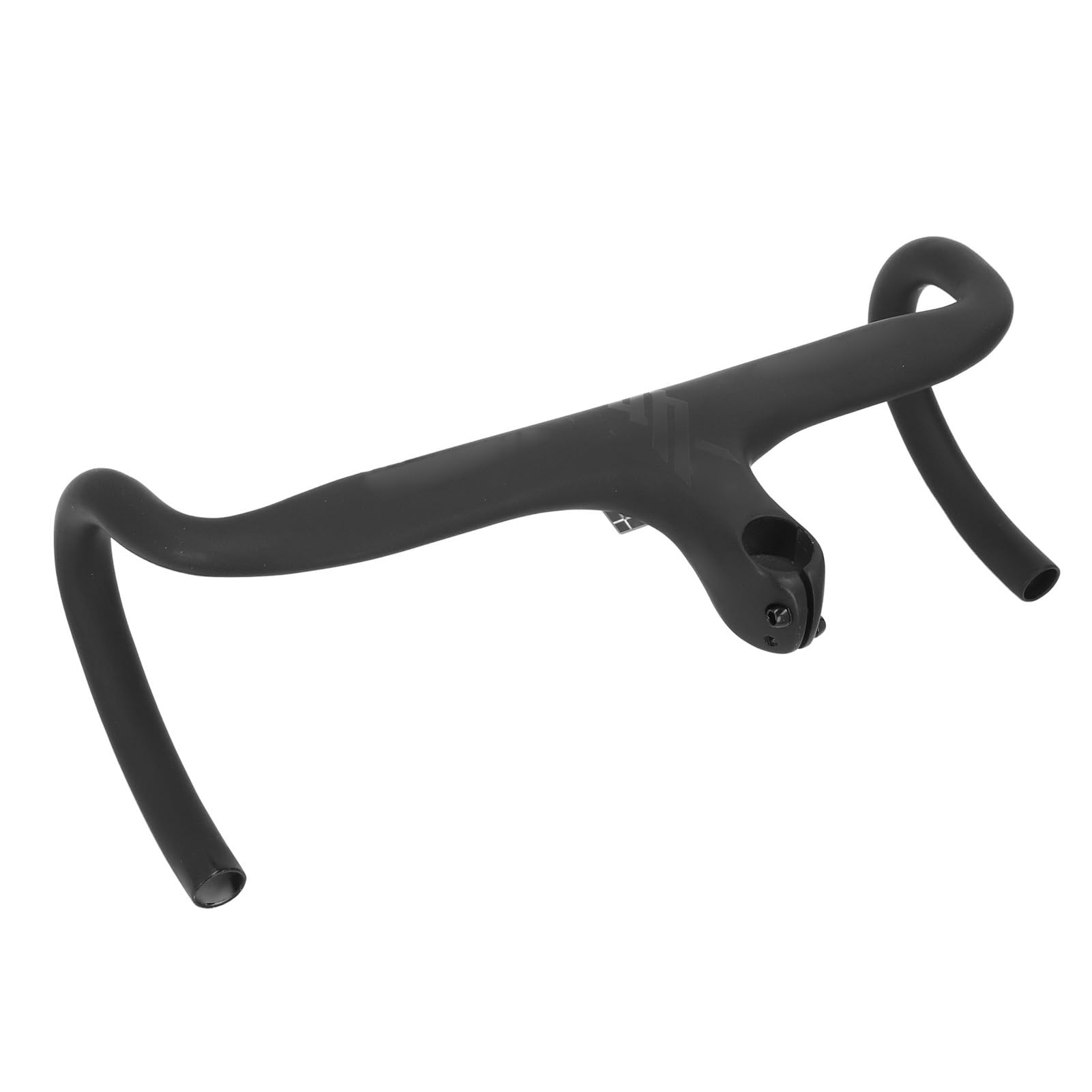 Manubrio per bici da strada Barra aerodinamica integrata leggera in lega di alluminio per ciclismo da corsa Design ergonomico confortevole 420 mm (Tutto nero)
