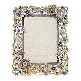 Jay Strongwater Ophelia Delft Garden Indigo Blue Photo Picture Frame 5x7