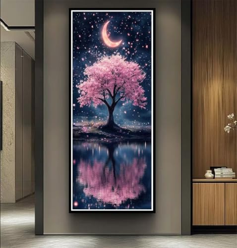 Broderie Diamant Arbre et Lune pour un Salon Cosy et Relaxant