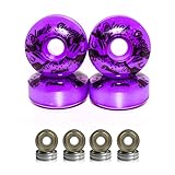 Rodas de Skate 53mm Roxo Dureza 95A com Rolamentos ABEC-5