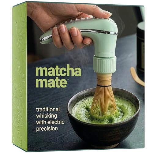 Matcha Mate Electric Powered Bamboo Whisk - Traditional Whisking with Electronic Precision - Rechargeable Portable Tea Frother, Stirrer, Mixer, Making Machine Set Accessories Kit - Gift (Gift Set)