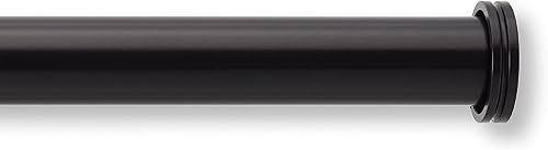 MODE Outdoor Collection - Juego de cortineros de 1 18 pulgadas de diámetro con remates de tapa de extremo y barra de cortina ajustable de acero para