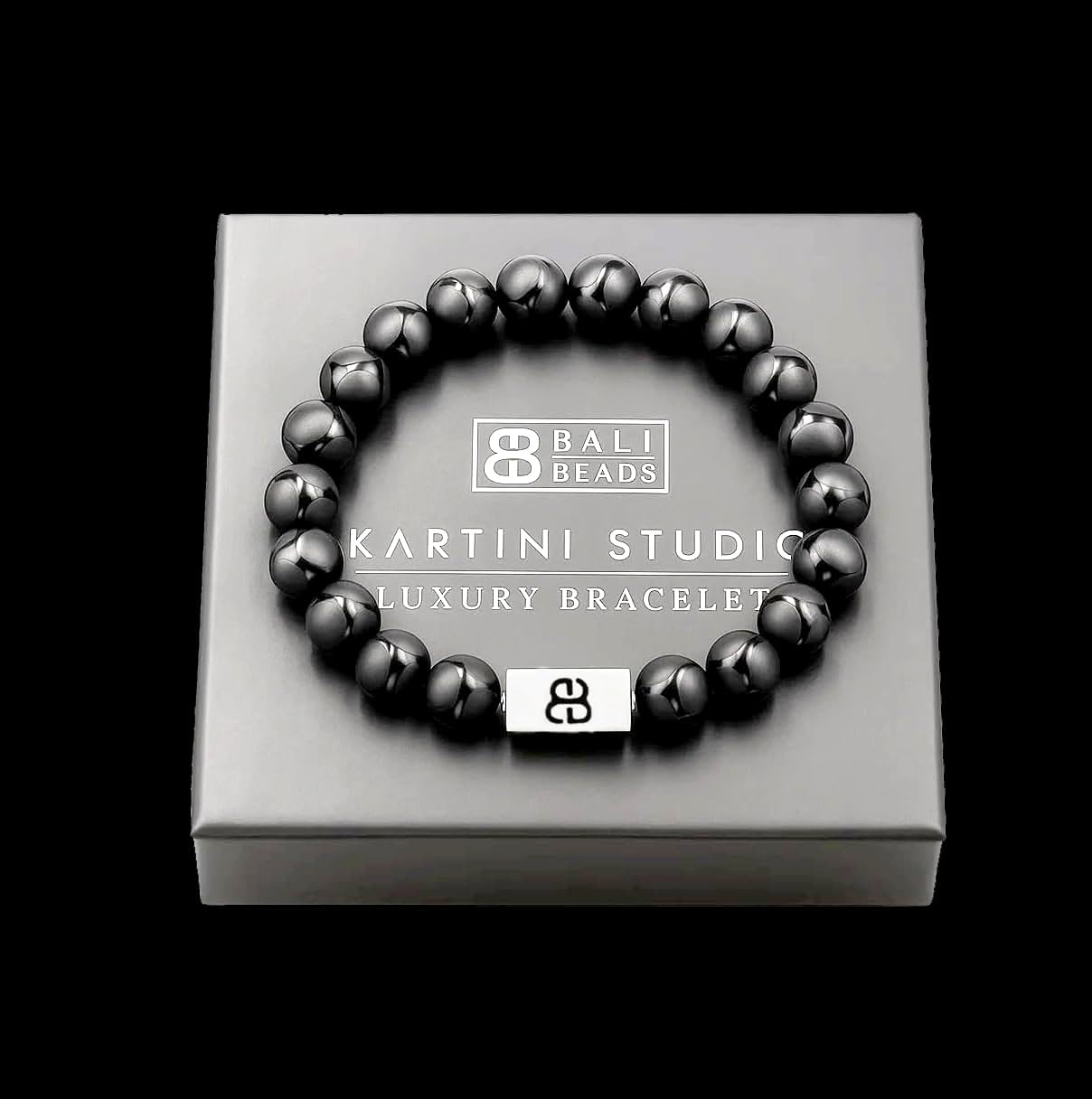 Black Onyx Bracelet, Men's Bead Bracelet, Onyx and Sterling Silver Jewelry, Gift Idea for Man - Image 7